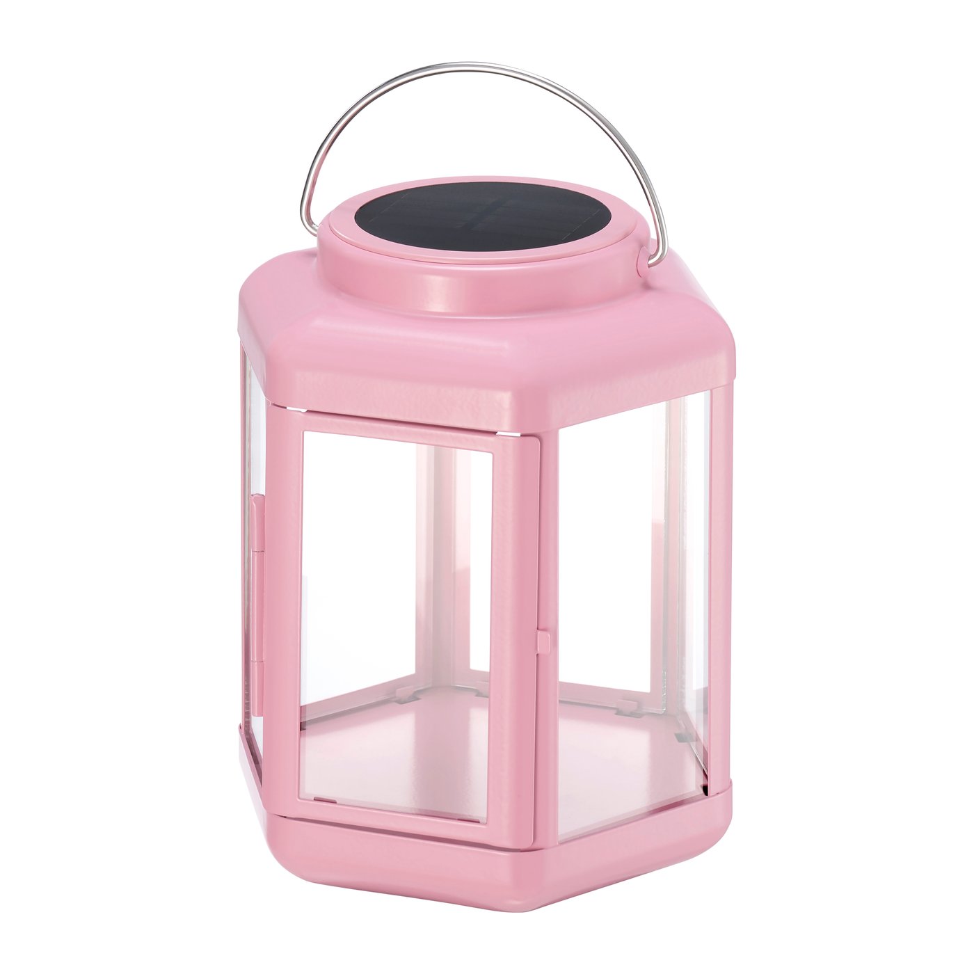 IKEA SOLVINDEN LED solcellsdriven bordslampa, lykta/rosa, 17 cm
