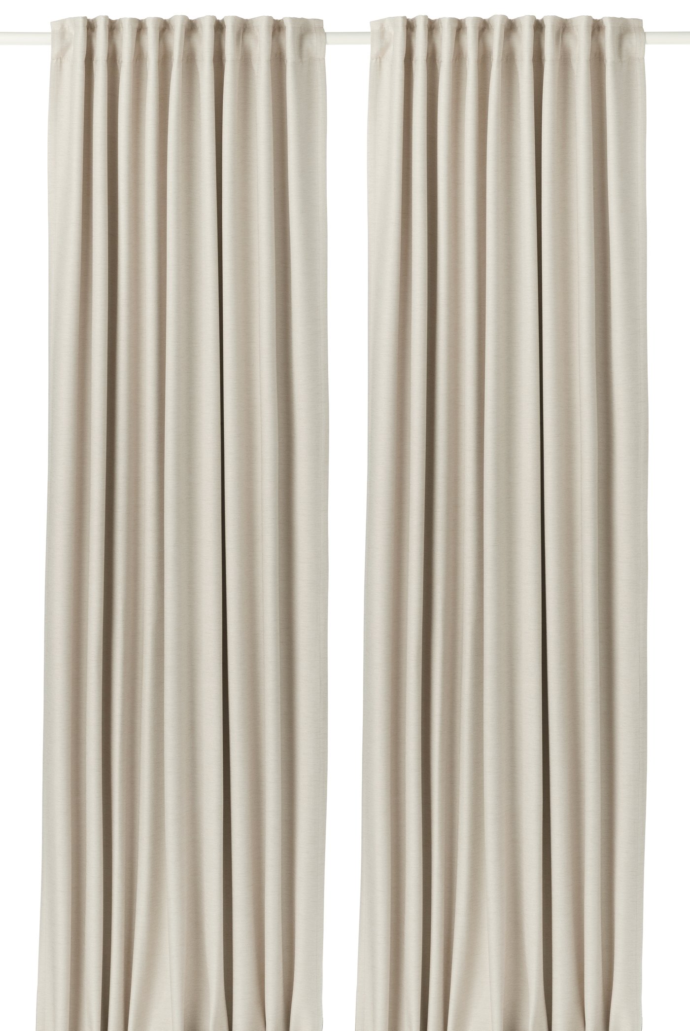 IKEA VILBORG mörkläggningsgardin, beige/med veckband, 145x250 cm, rumsförmörkande gardiner, 1 par