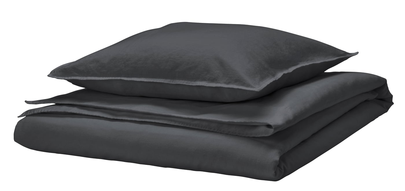 IKEA RUNDHAGTORN påslakan 1 örngott, antracit, 150x200/50x60 cm