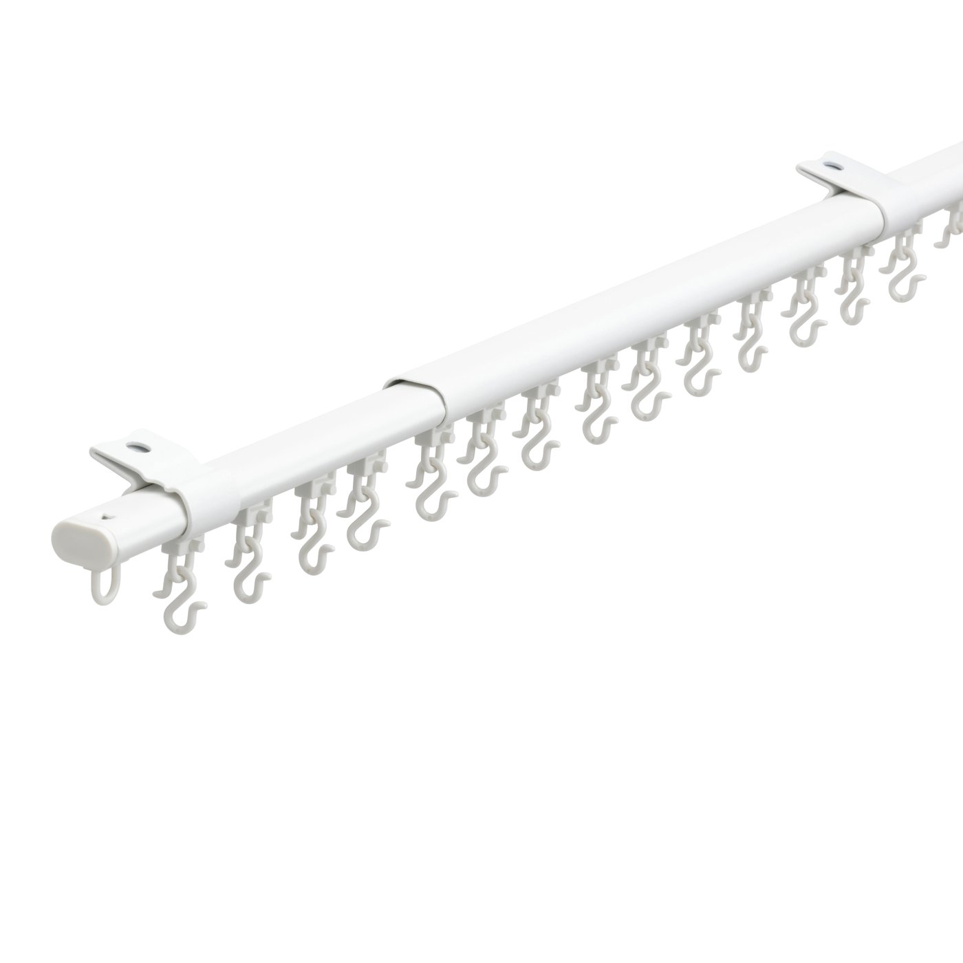IKEA FRAMFUSIG gardinskena med glid, 1 spår, vit, 100-180 cm