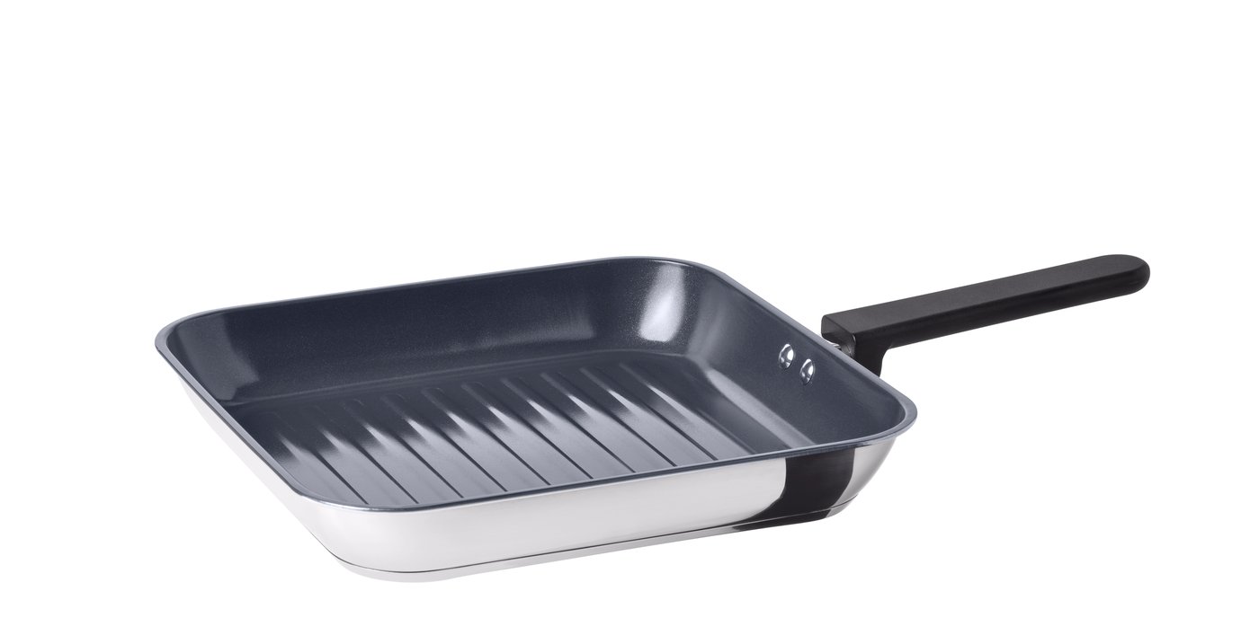 IKEA MIDDAGSMAT grillpanna, non-stick beläggning/rostfritt stål, 28x28 cm