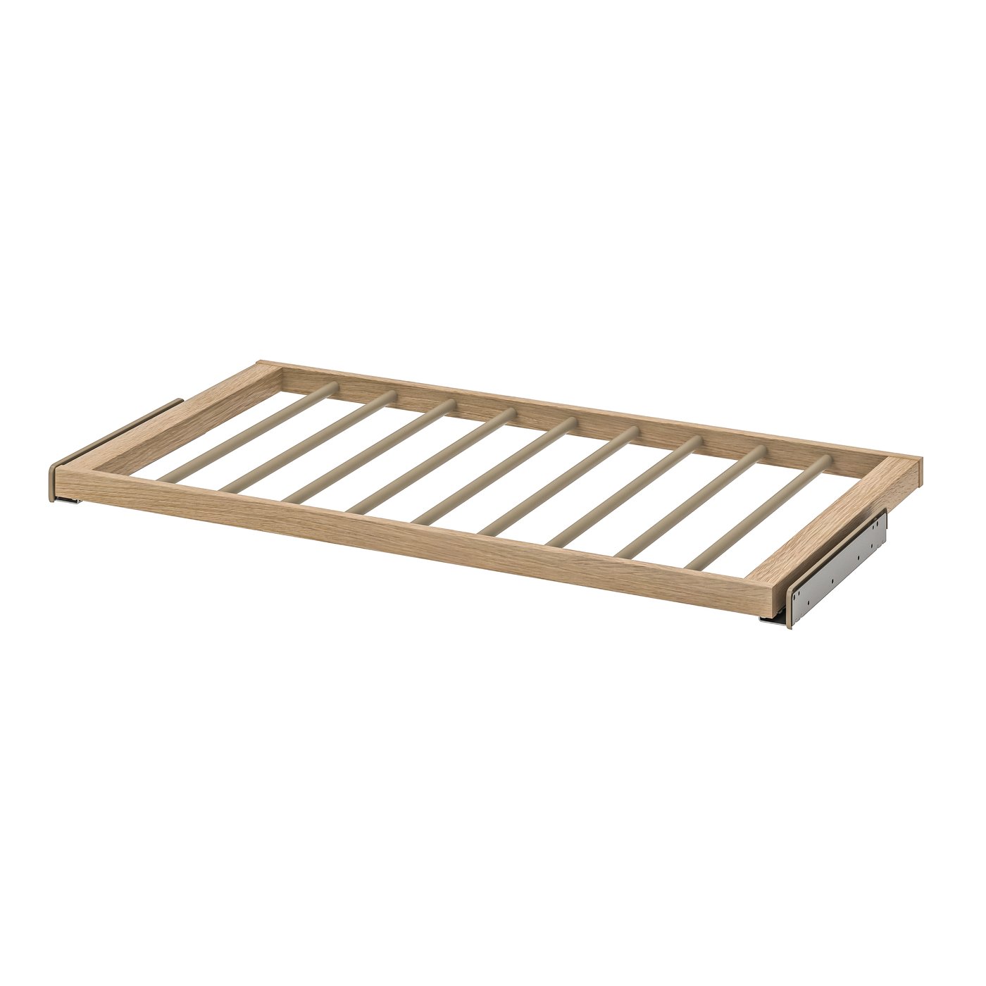 IKEA KOMPLEMENT utdragbar byxhängare, vitlaserad ekeffekt, 100x58 cm
