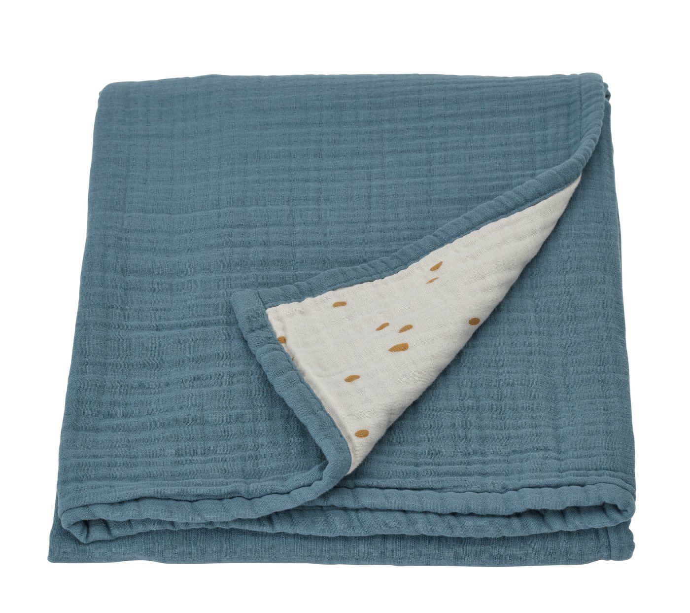 IKEA GULDVÄVARE babyfilt, blå/vit prickar, 80x100 cm