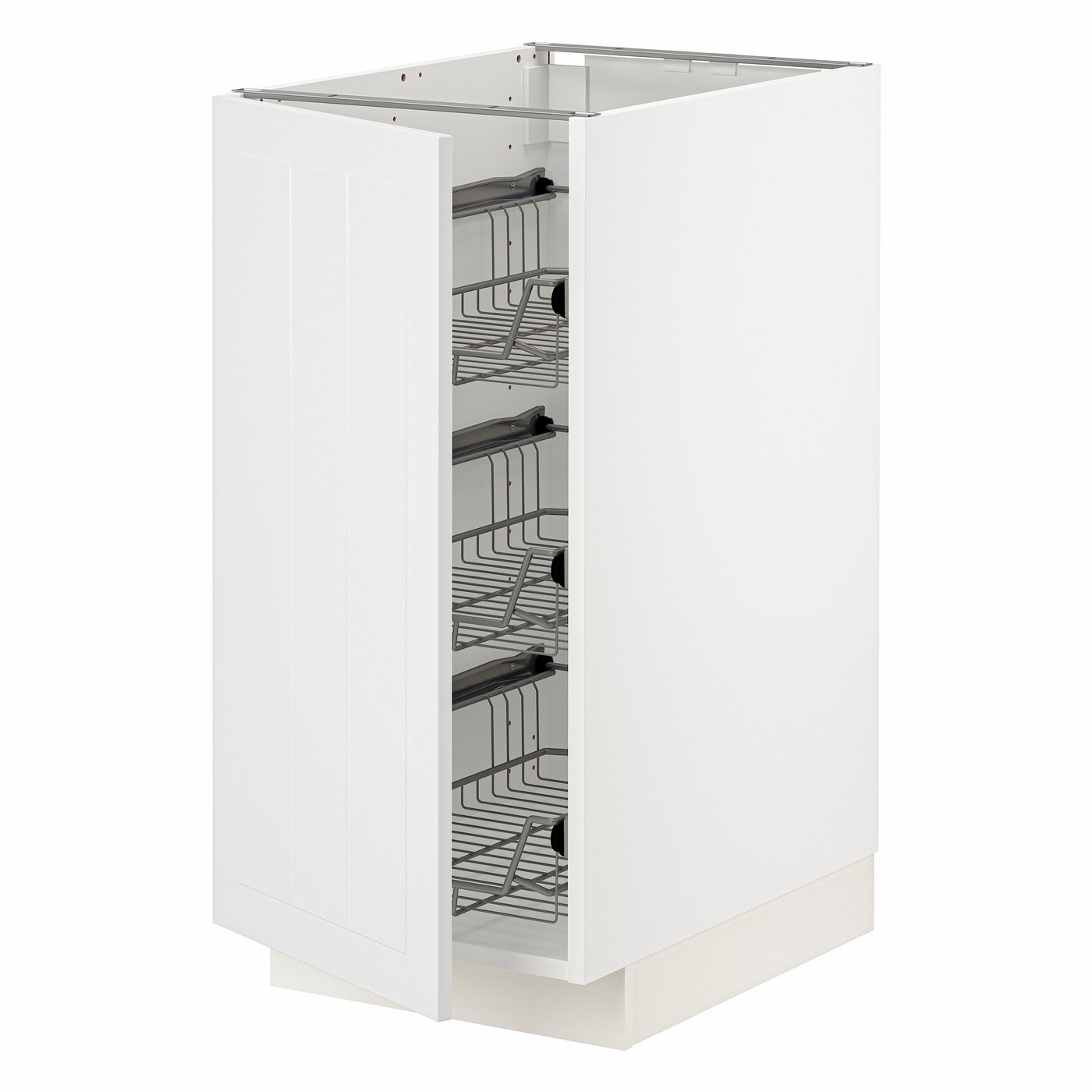 IKEA METOD bänkskåp med trådbackar, vit/stensund vit, 40x60 cm