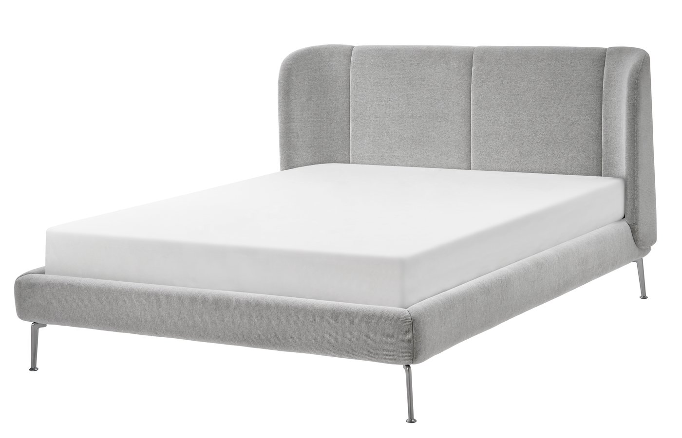 IKEA TUFJORD klädd sängram, tallmyra vit/svart, 180x200 cm, sängstomme