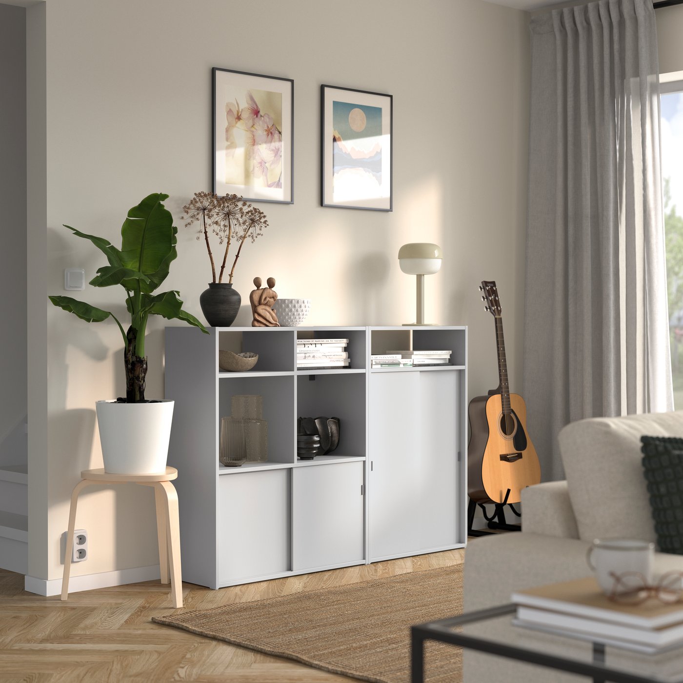 IKEA SPIKSMED skåpkombination, ljusgrå, 137x32x96 cm