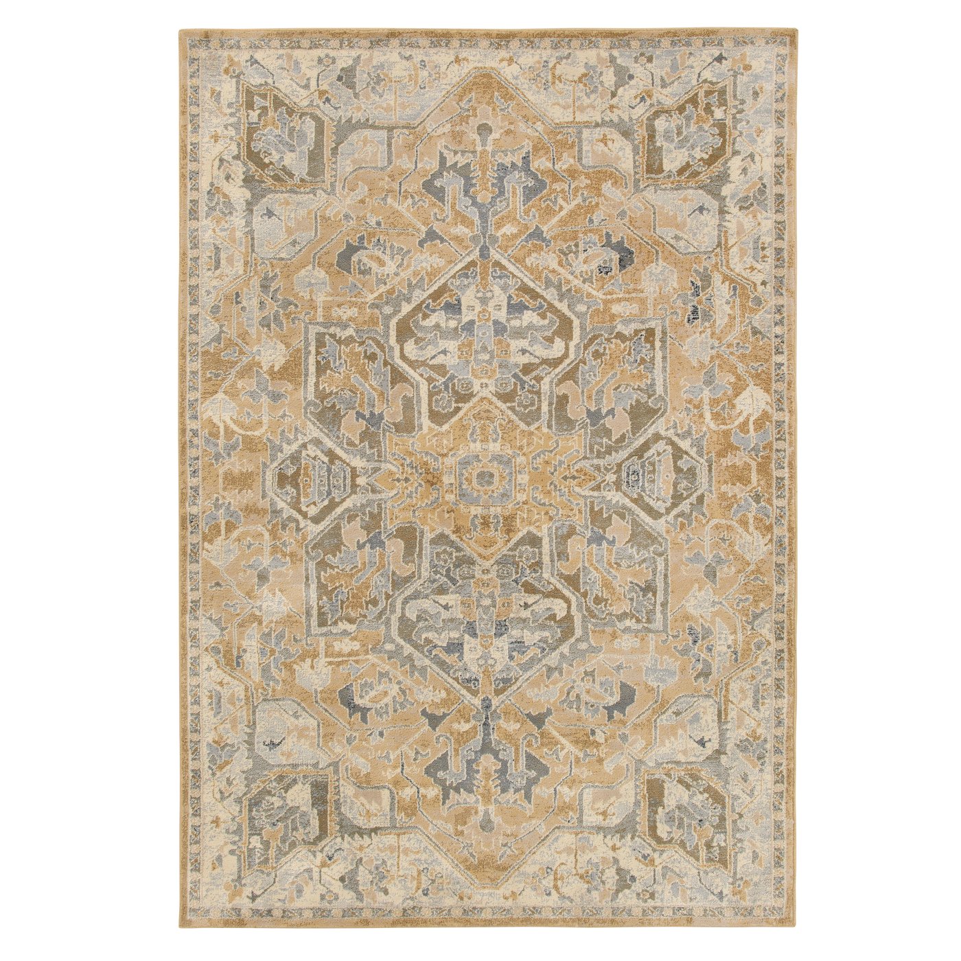 IKEA JÄRNVÄG matta, kort lugg, ornamentmönster beige/mörkbeige, 200x300 cm