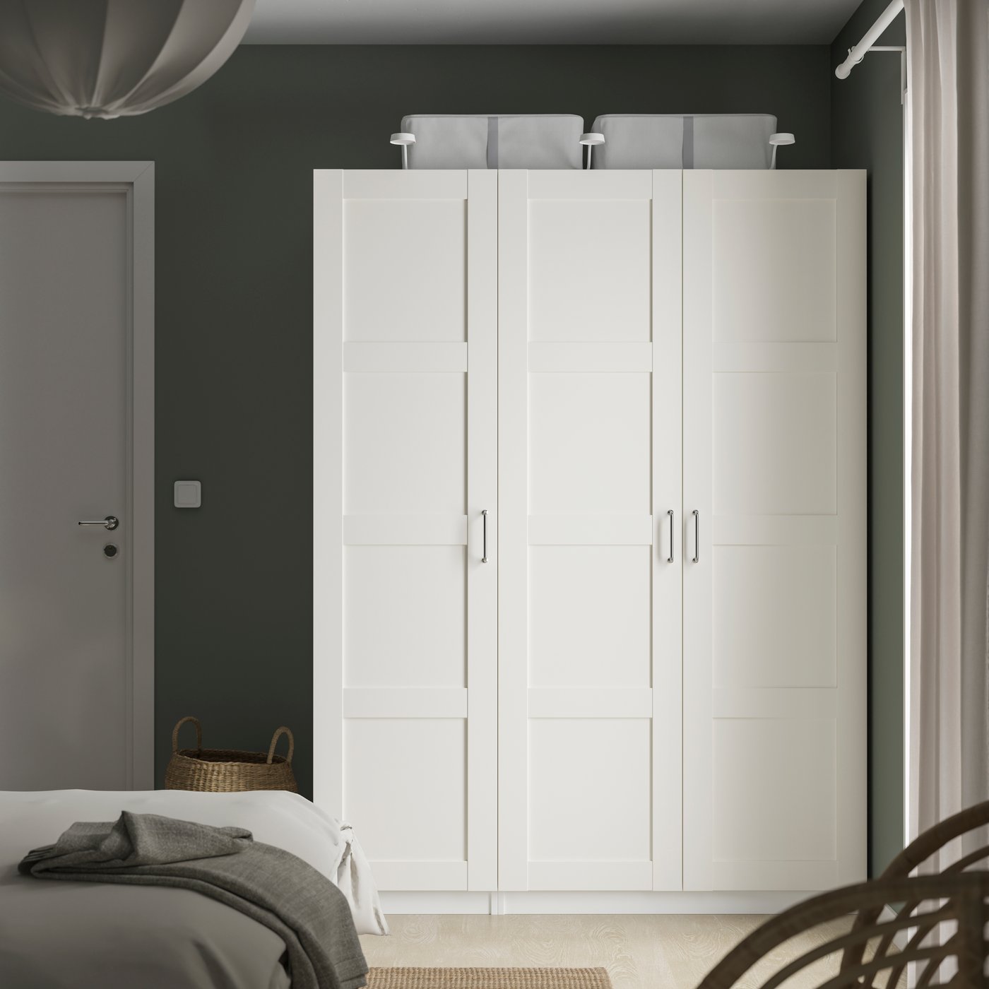 IKEA PAX / BERGSBO garderobskombination, vit/vit, 150x60x201 cm