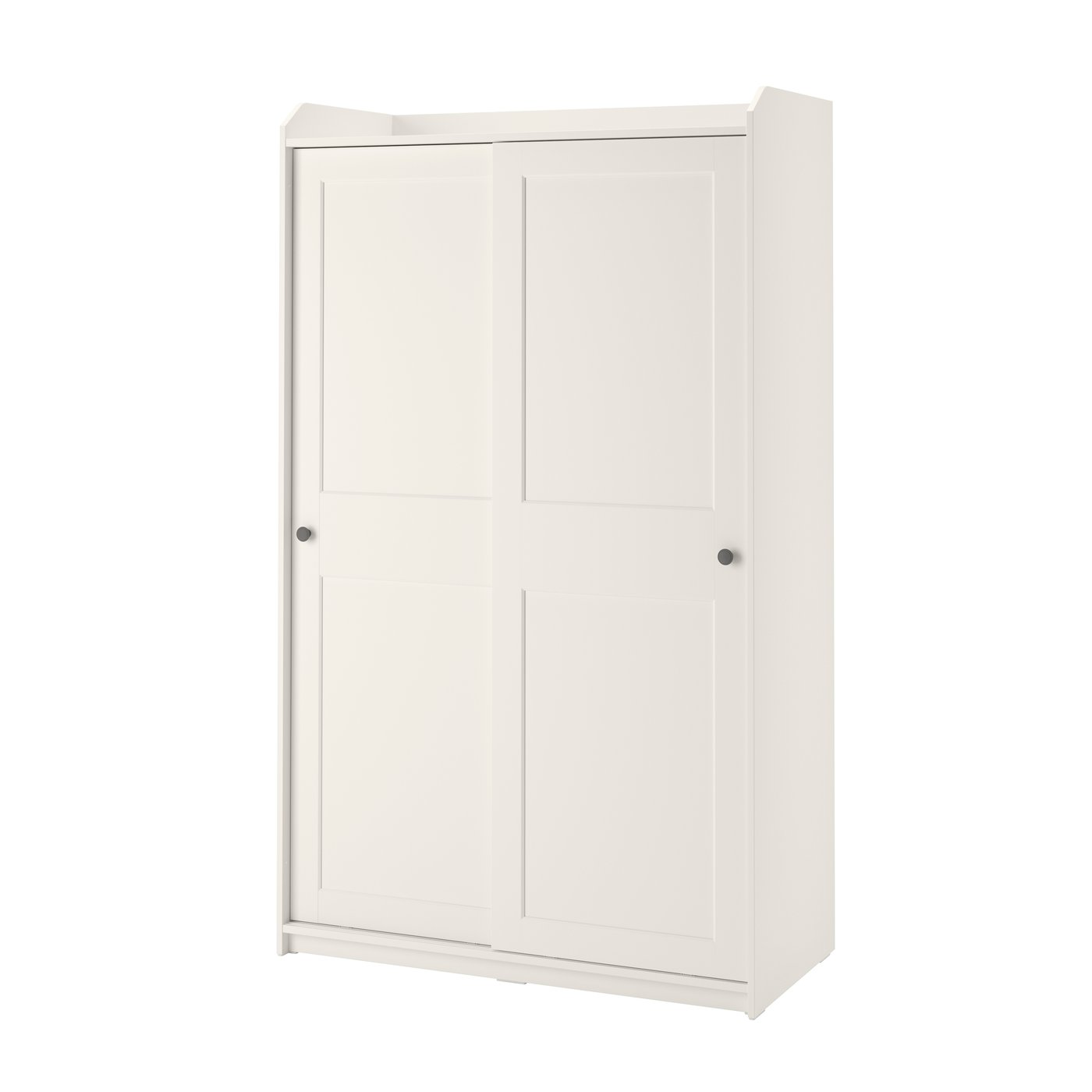 IKEA HAUGA garderob med skjutdörrar, vit, 118x55x199 cm