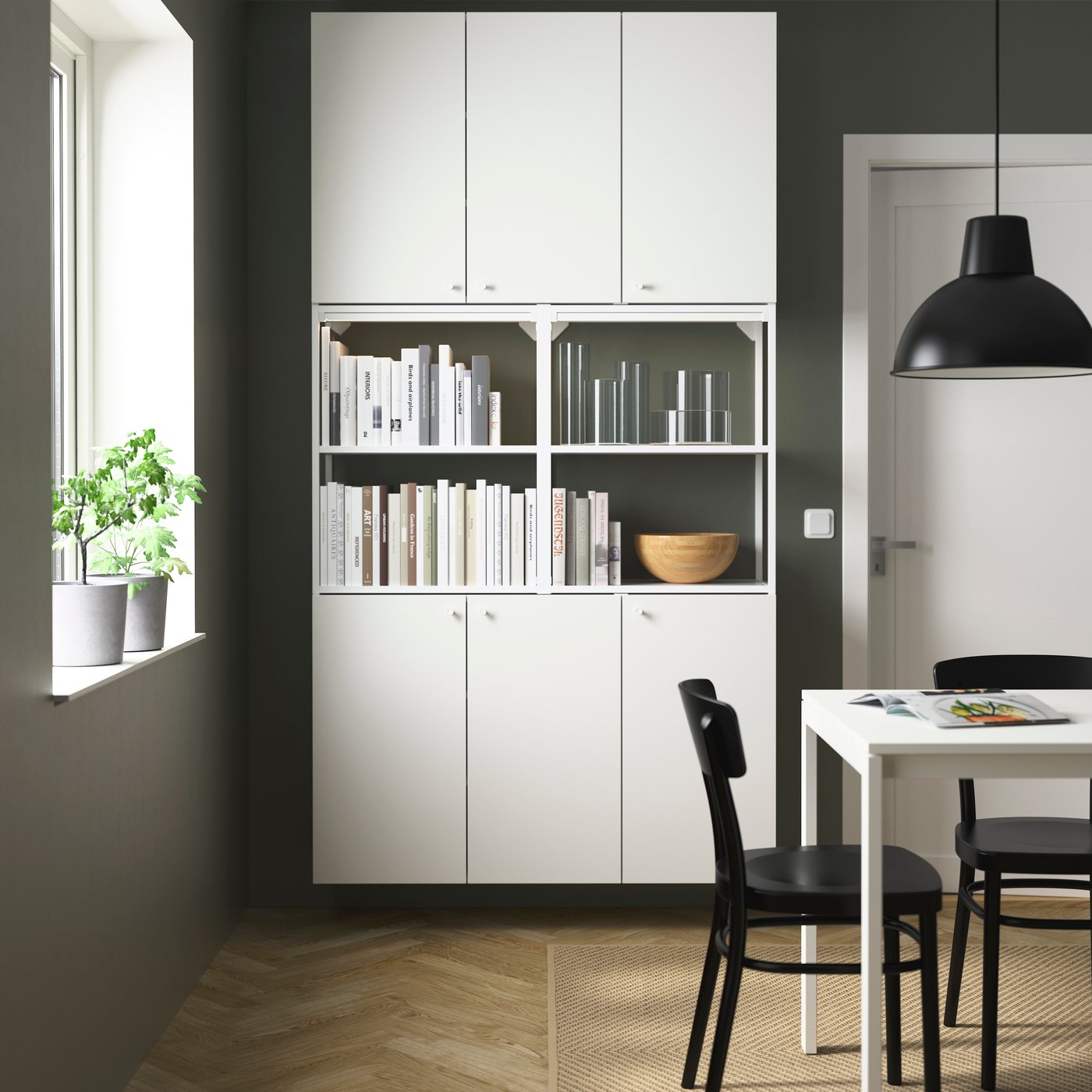 IKEA ENHET förvaringskombination, vit, 120x32x225 cm