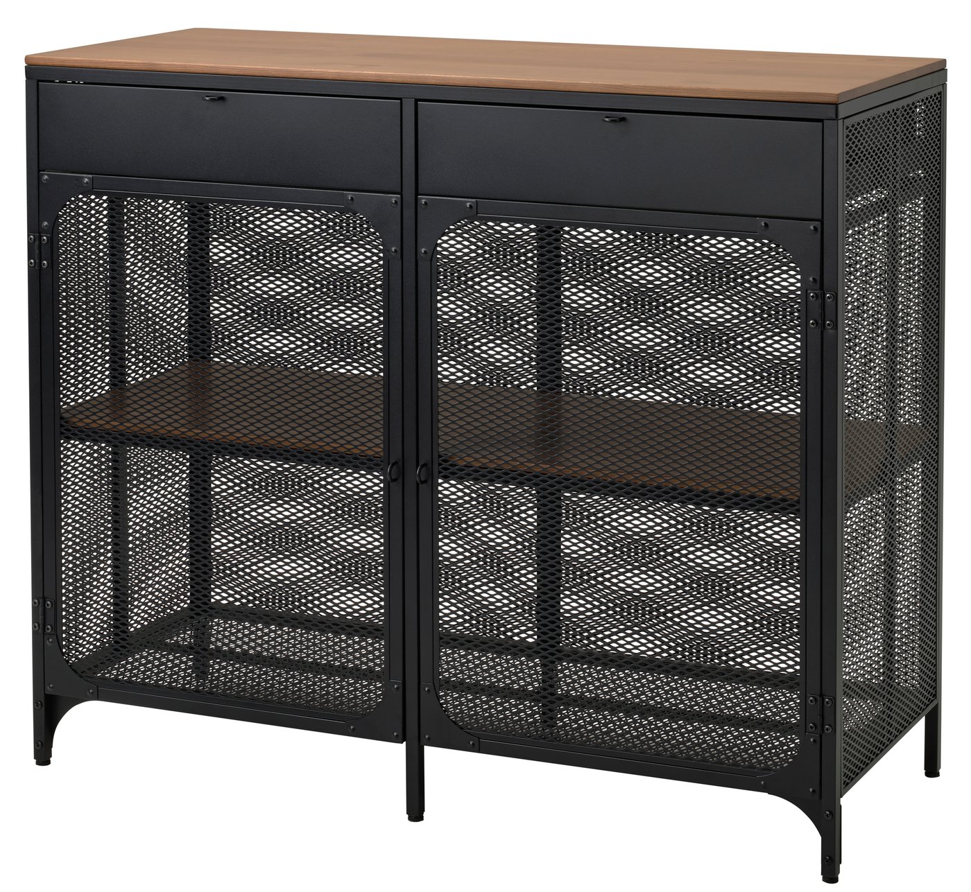 IKEA FJÄLLBO sideboard, svart, 111x47x95 cm