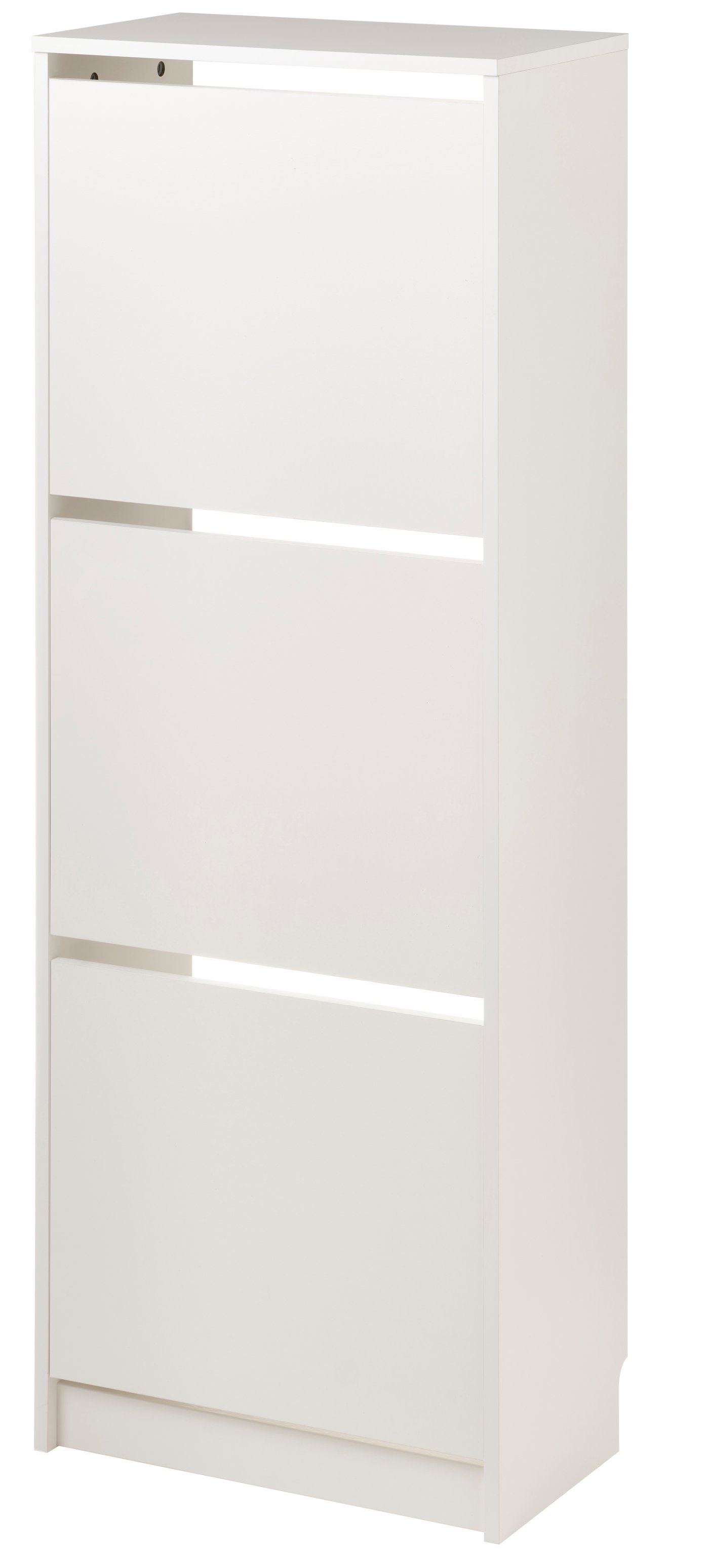 IKEA BISSA skoskåp 3 fack, vit, 49x28x135 cm