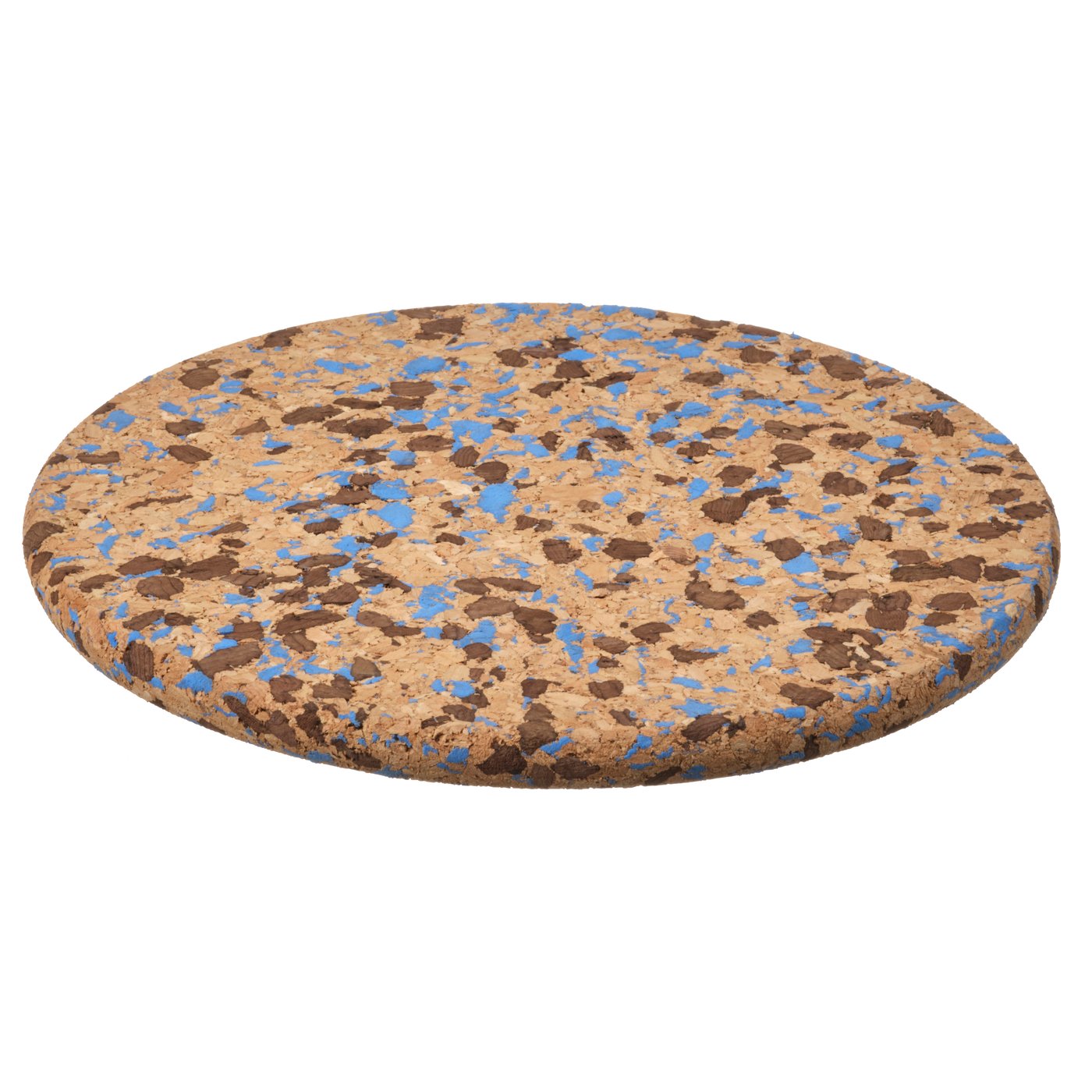 IKEA HEAT grytunderlägg, kork mönstrad/ljusblå, 19 cm