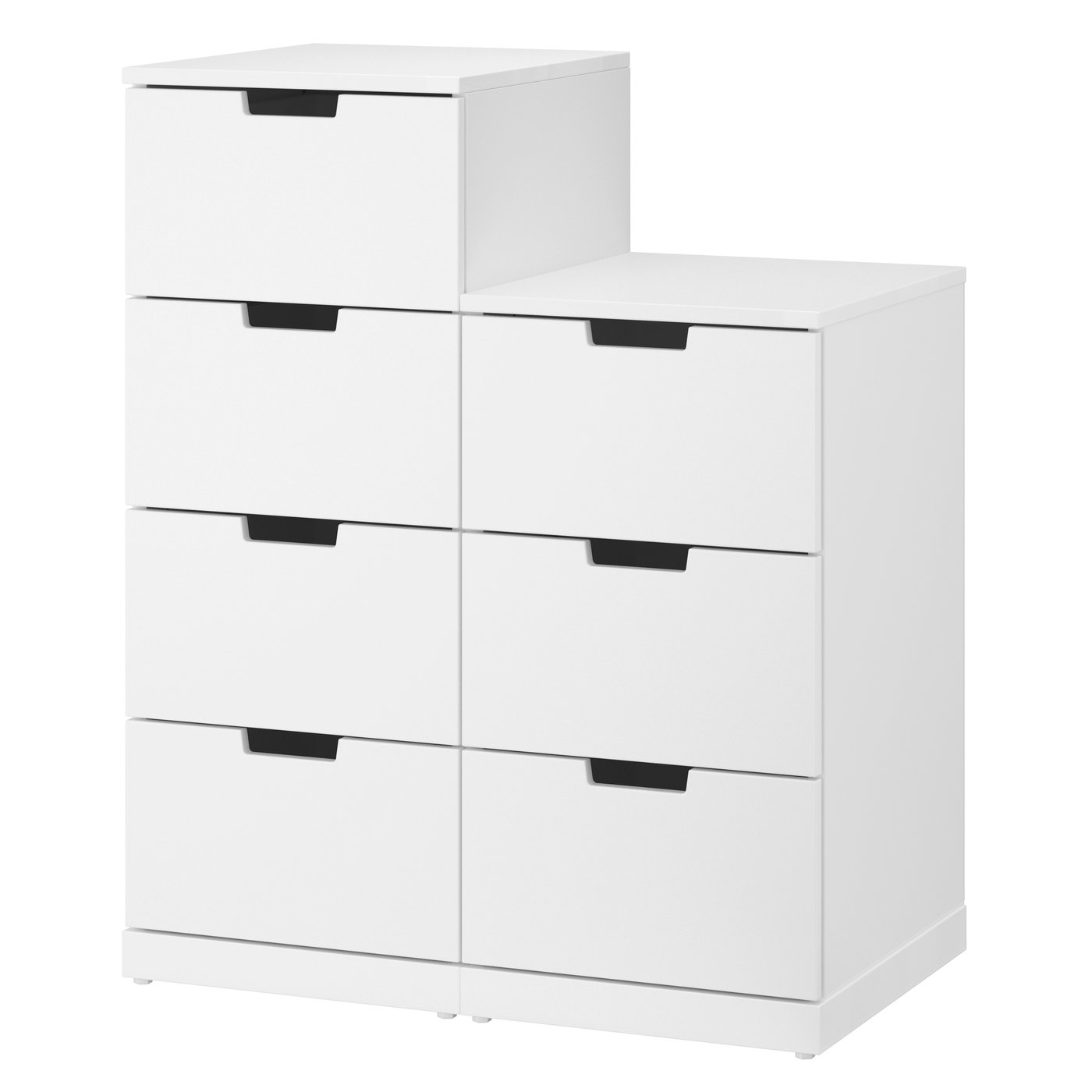IKEA NORDLI byrå med 7 lådor, vit, 80x99 cm