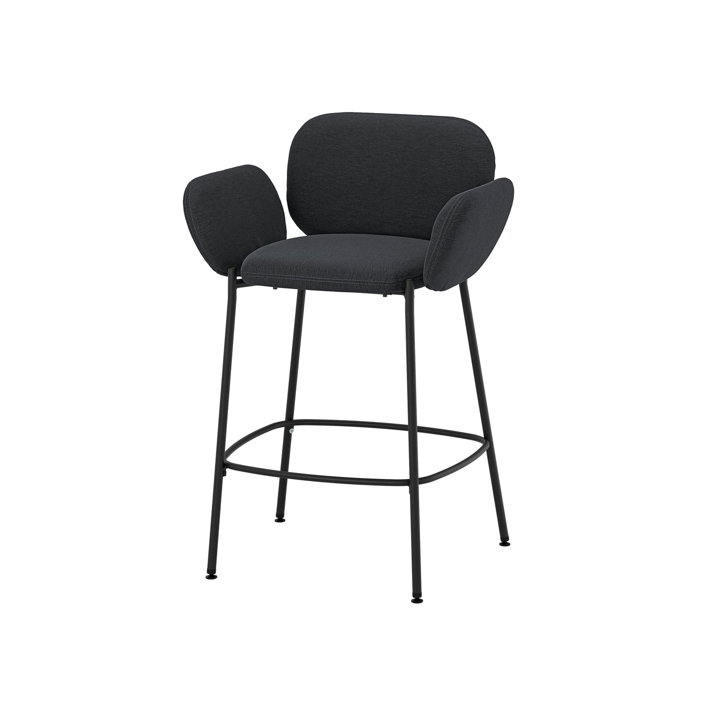 IKEA SYNTORP barstol, bänkhöjd svart/knäbäck antracit