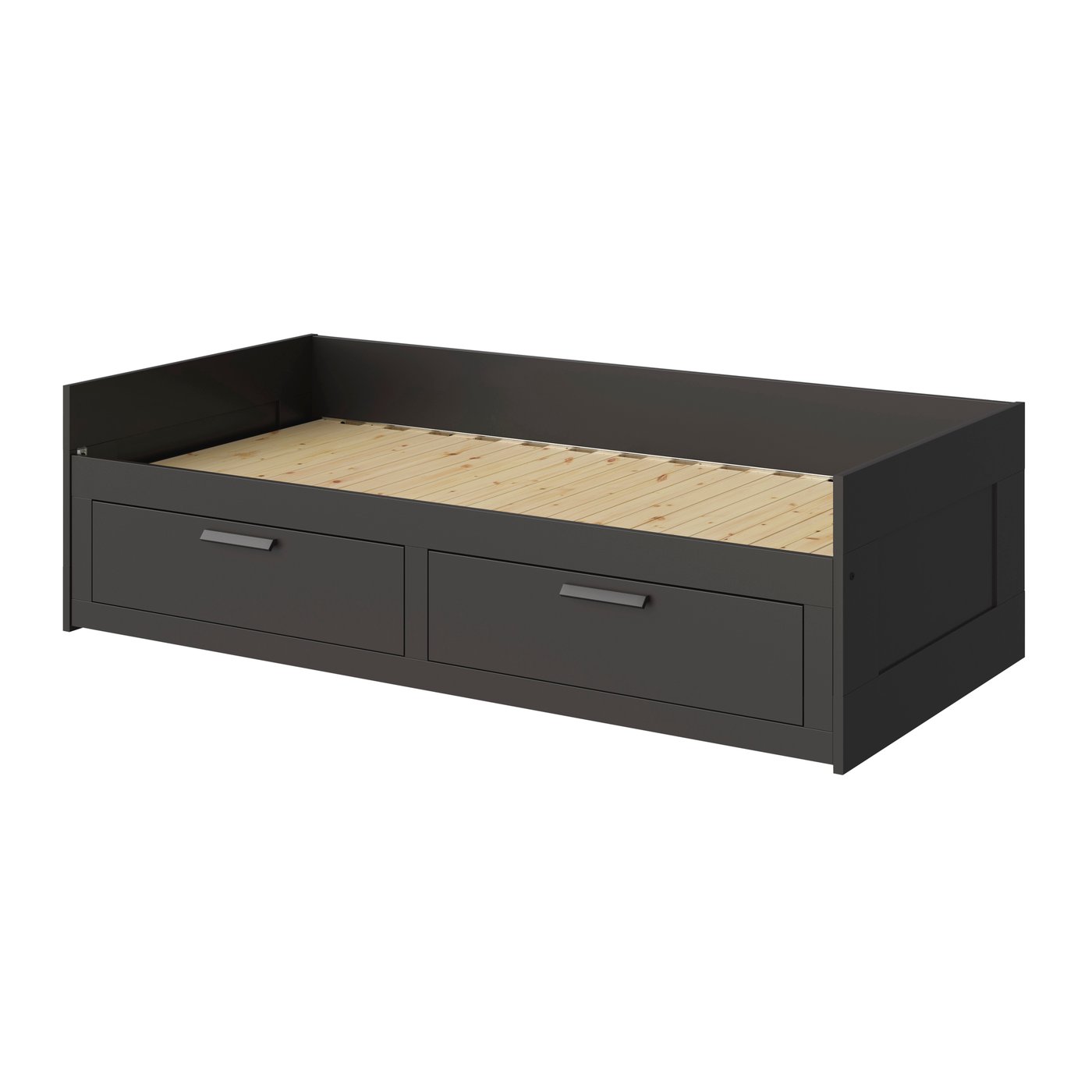 IKEA BRIMNES dagbäddstomme med 2 lådor, svart, 80x200 cm