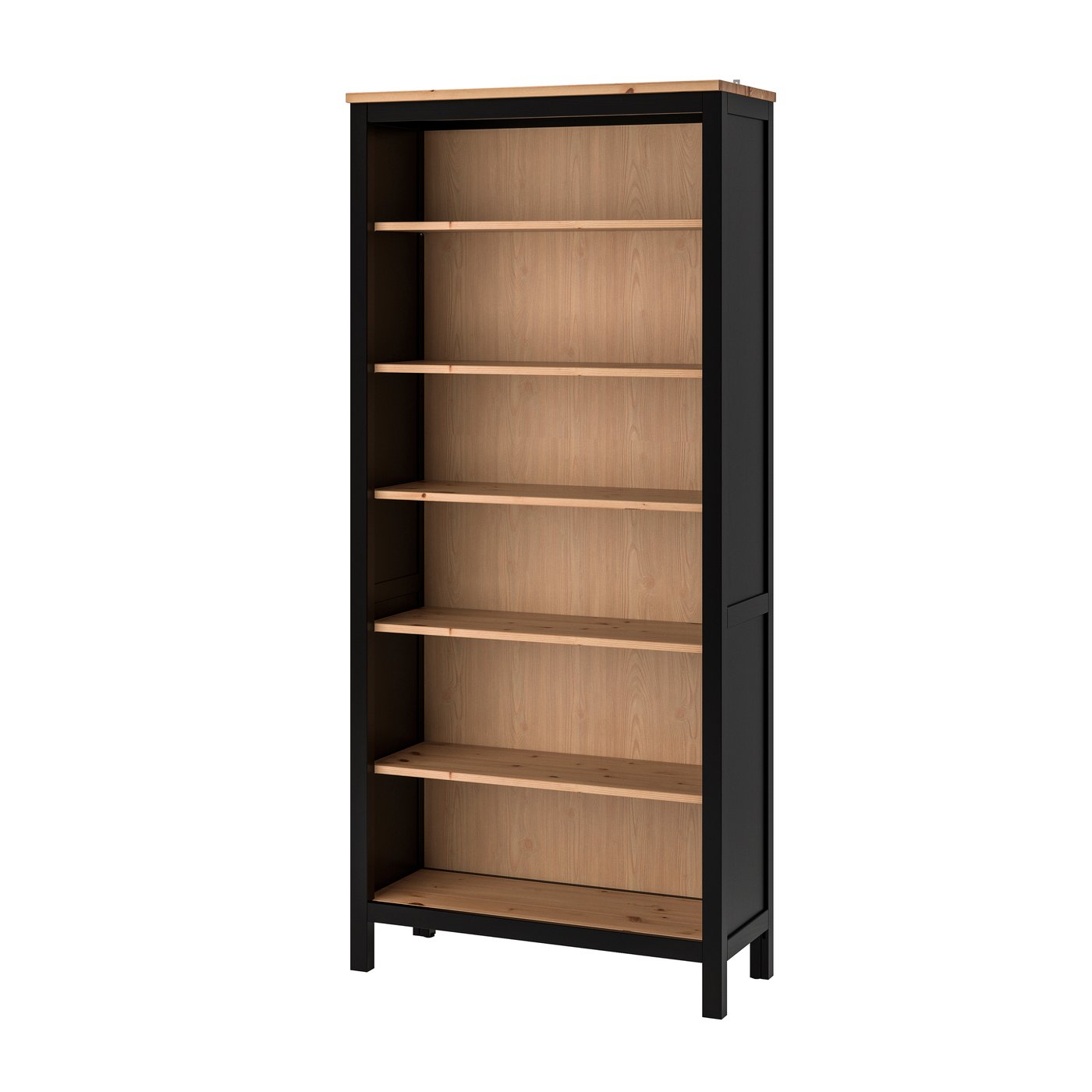 IKEA HEMNES bokhylla, svartbrun/ljusbrun, 90x197 cm