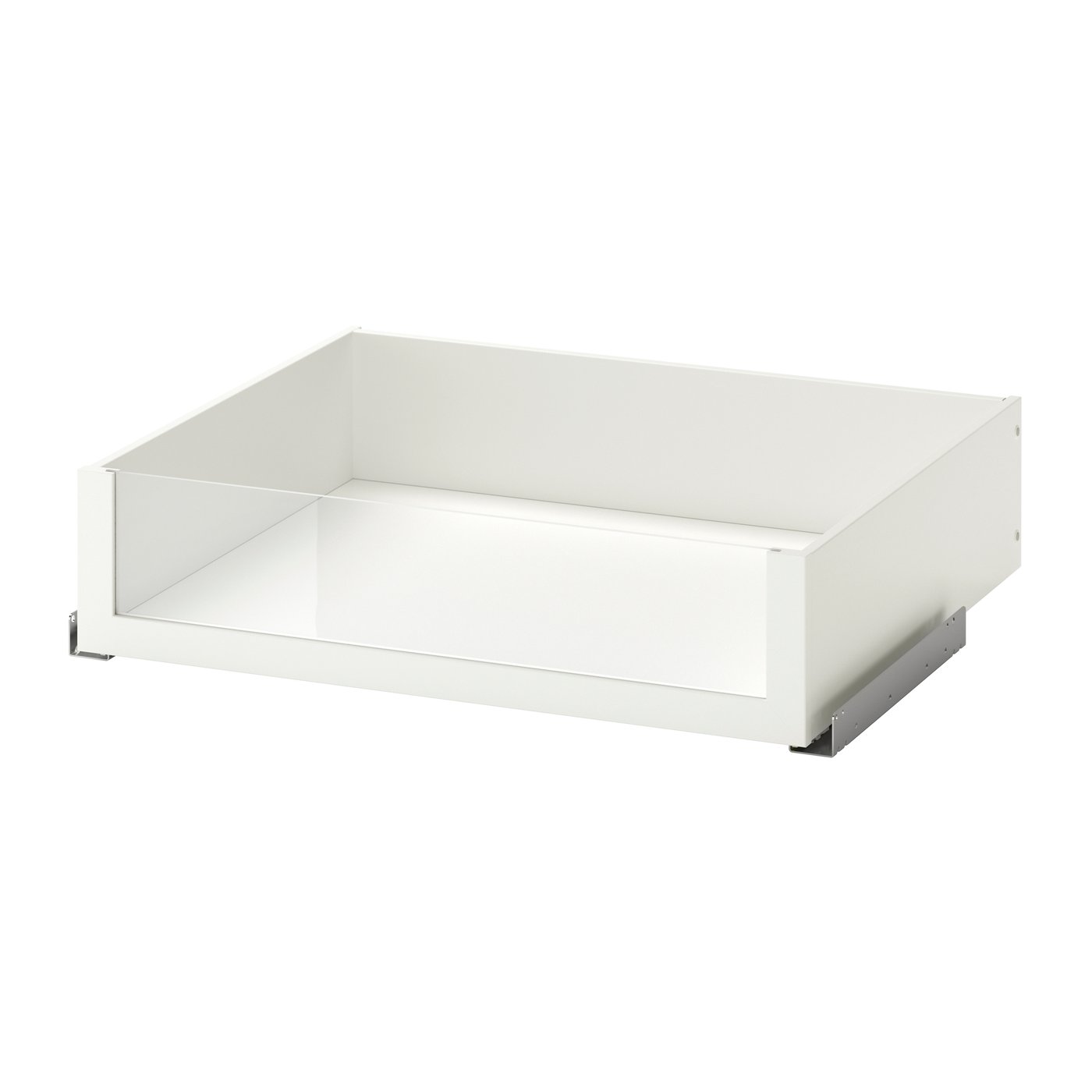 IKEA KOMPLEMENT låda med glasfront, vit, 75x58 cm