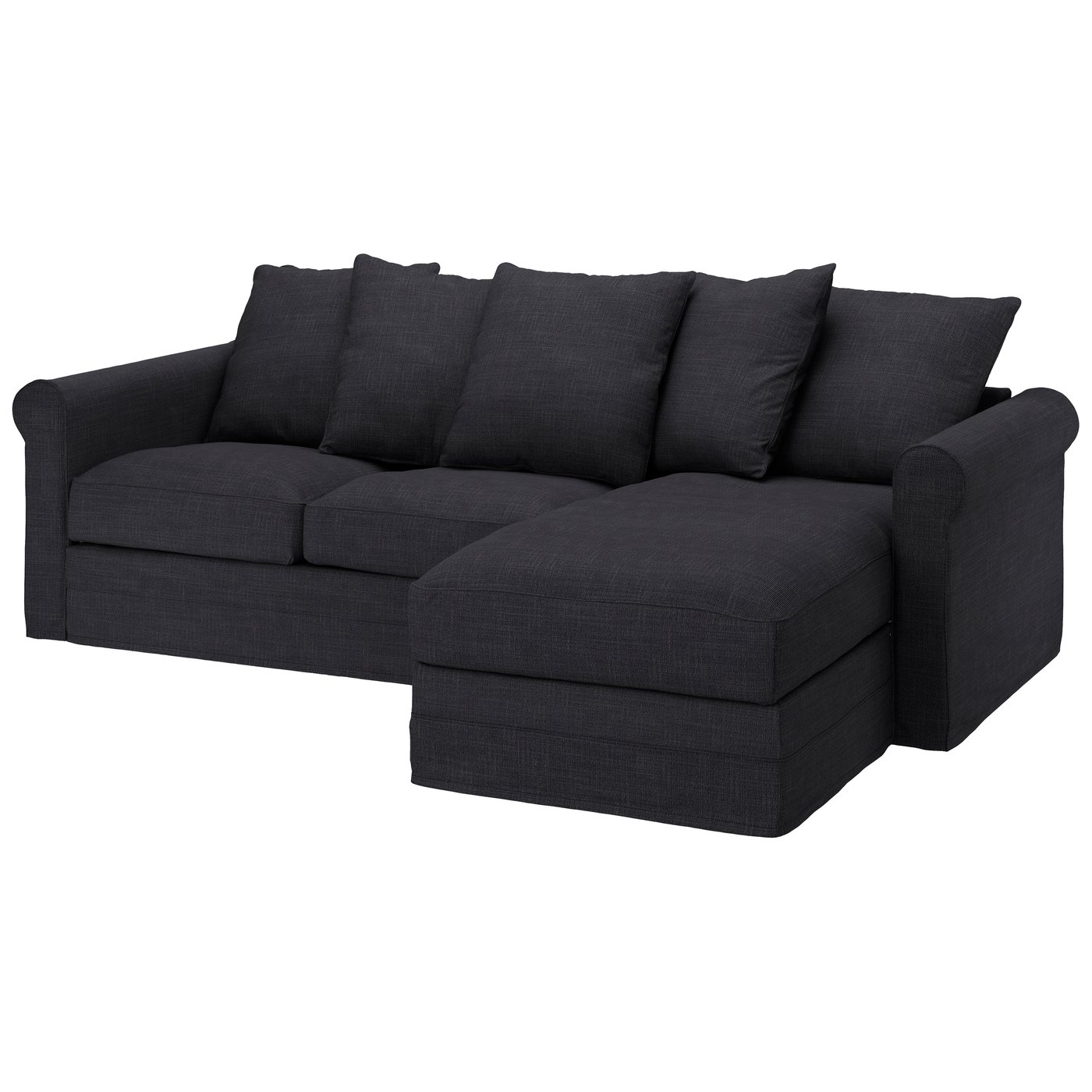 IKEA GRÖNLID klädsel till 3-sits bäddsoffa, med schäslong/hillared antracit