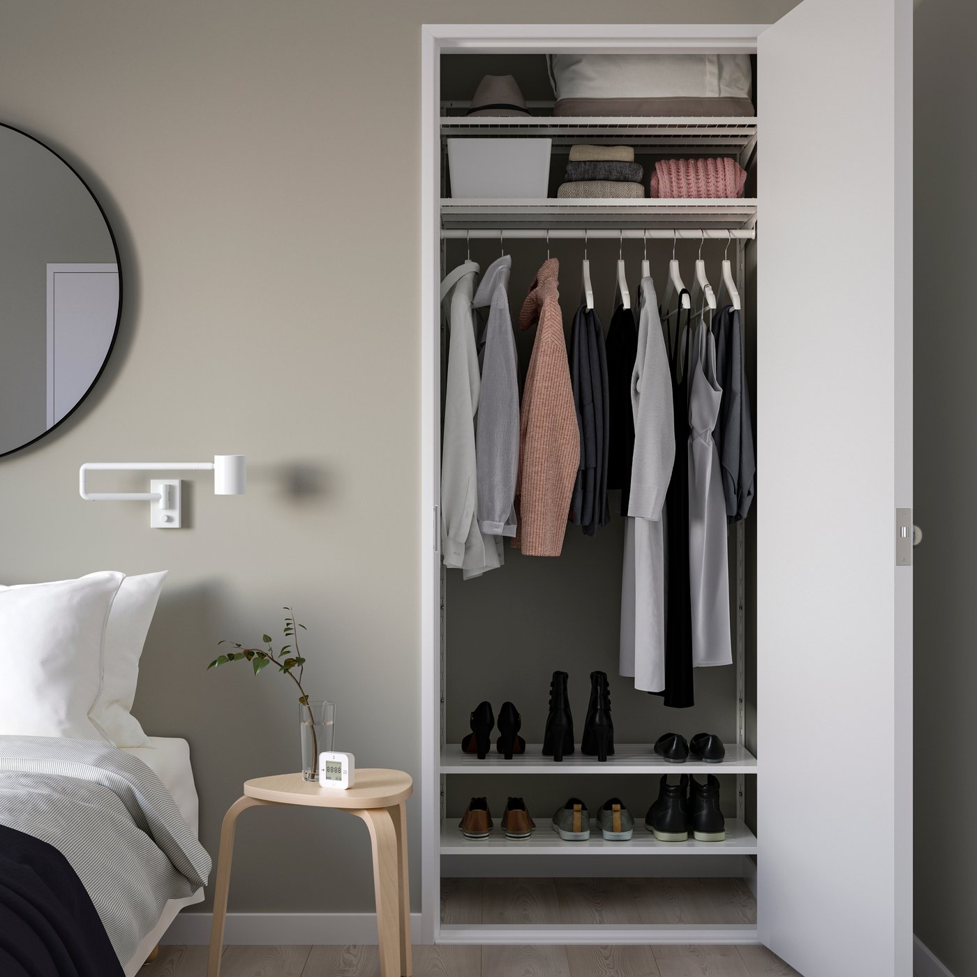 IKEA BOAXEL garderobskombination, vit, 82x40x201 cm