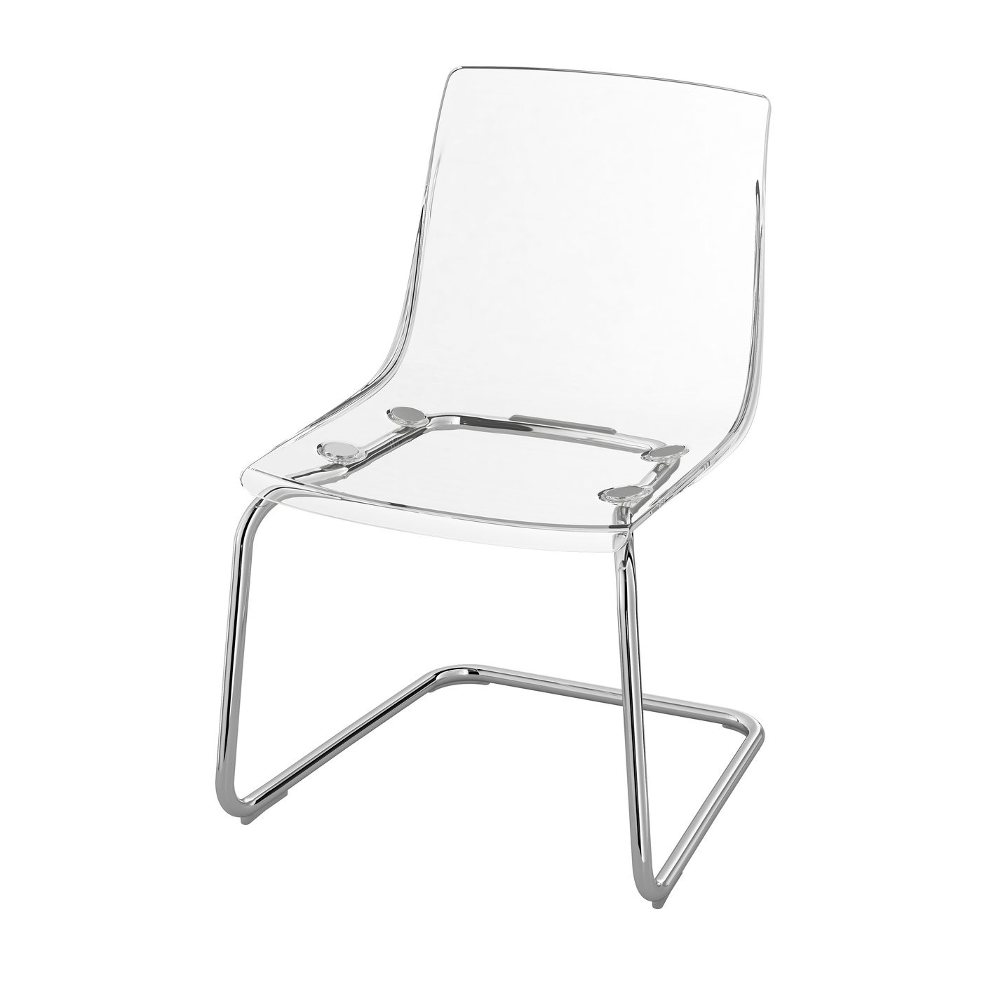 IKEA TOBIAS stol, transparent/förkromad