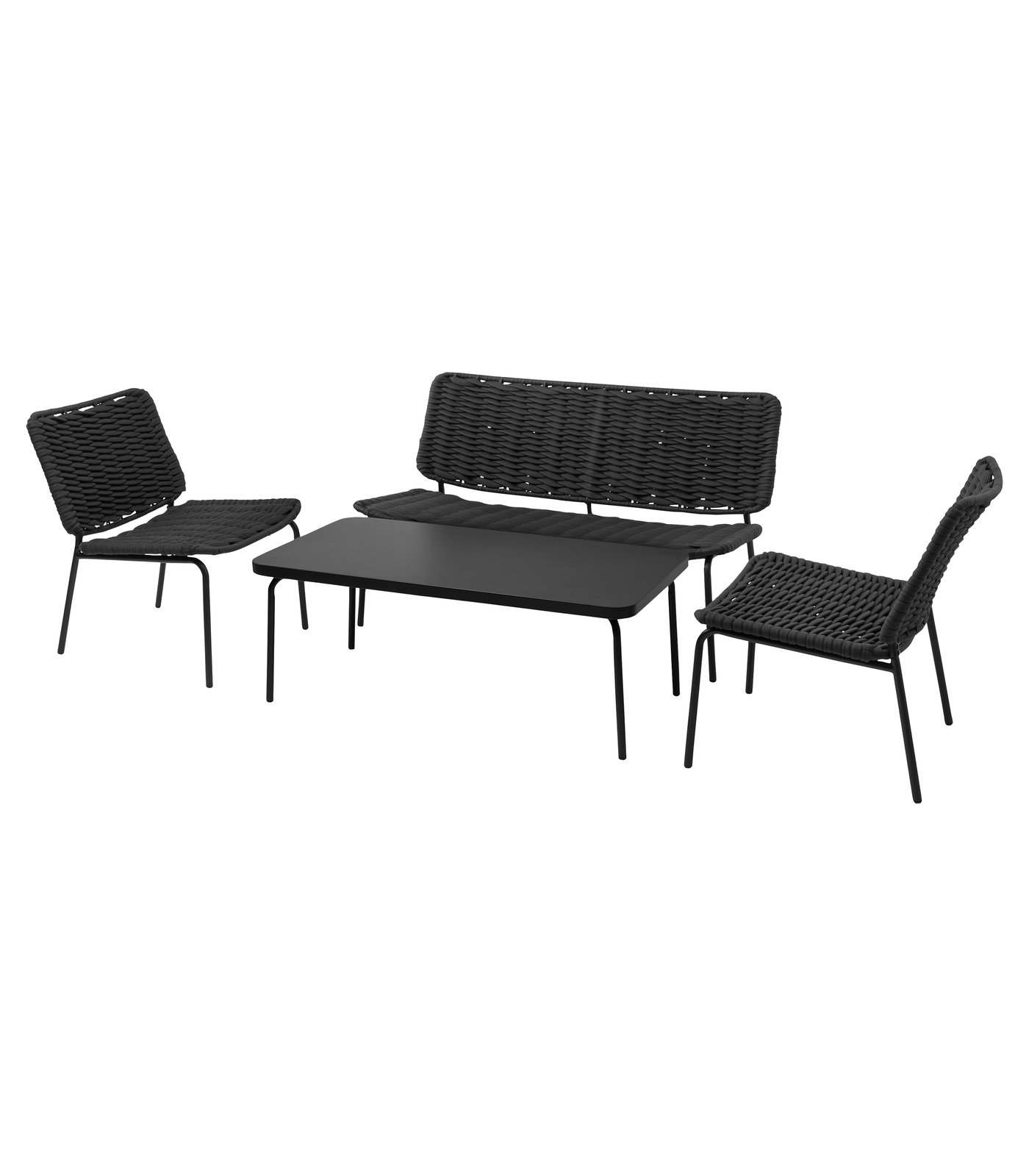 IKEA TEGELÖN 4-sits möbelgrupp, utomhus, mörkgrå/svart