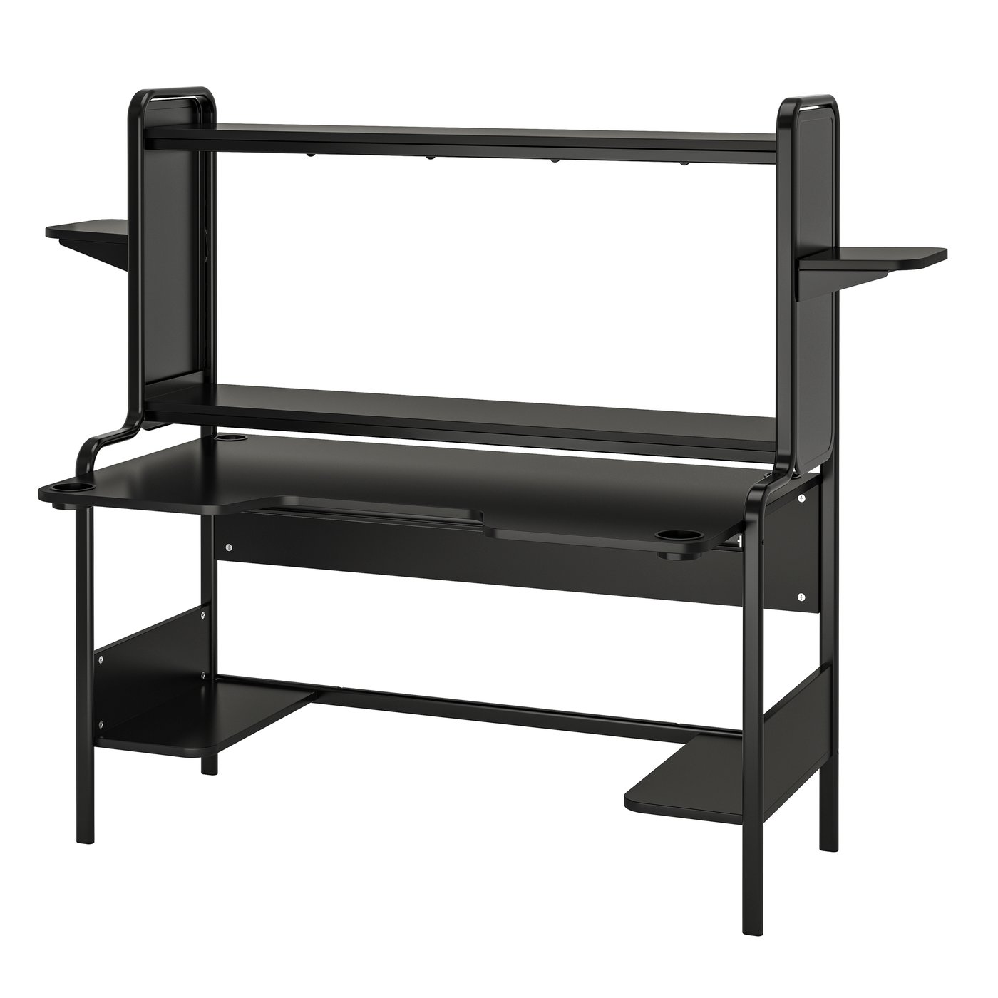 IKEA FREDDE skrivbord för gaming, svart, 140/185x74x146 cm
