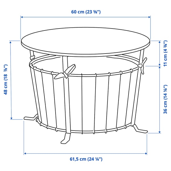 Illustration med mått för produkten: ÄNGESBYN.