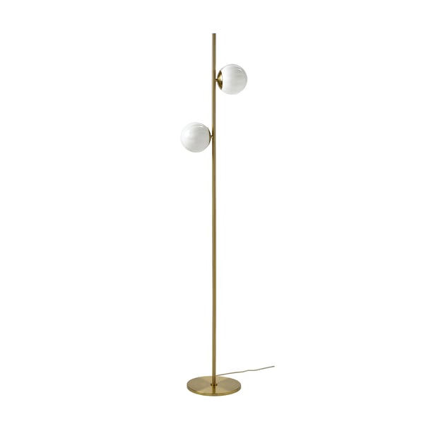 AKTERSPRING Golvlampa, opalvit glas/förmässingad, 162 cm