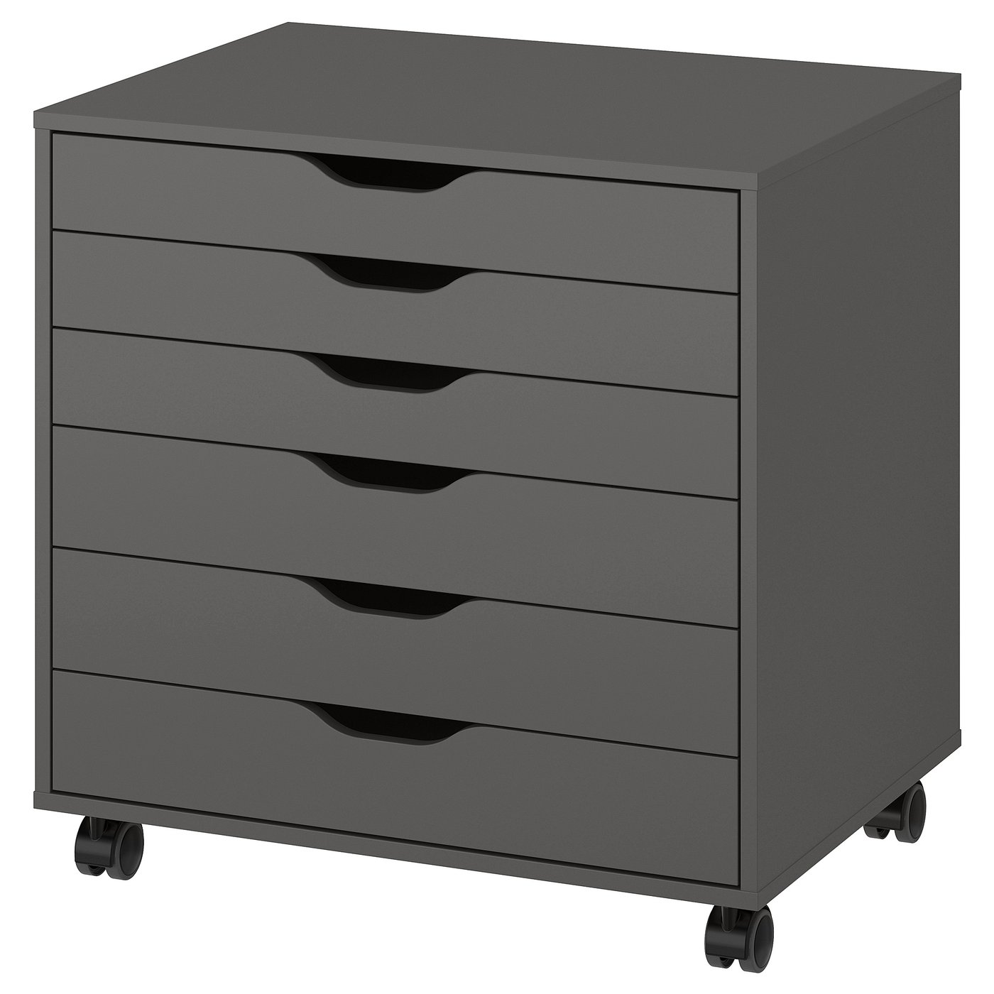 IKEA ALEX hurts på hjul, mörkgrå, 67x66 cm, lådhurts på hjul