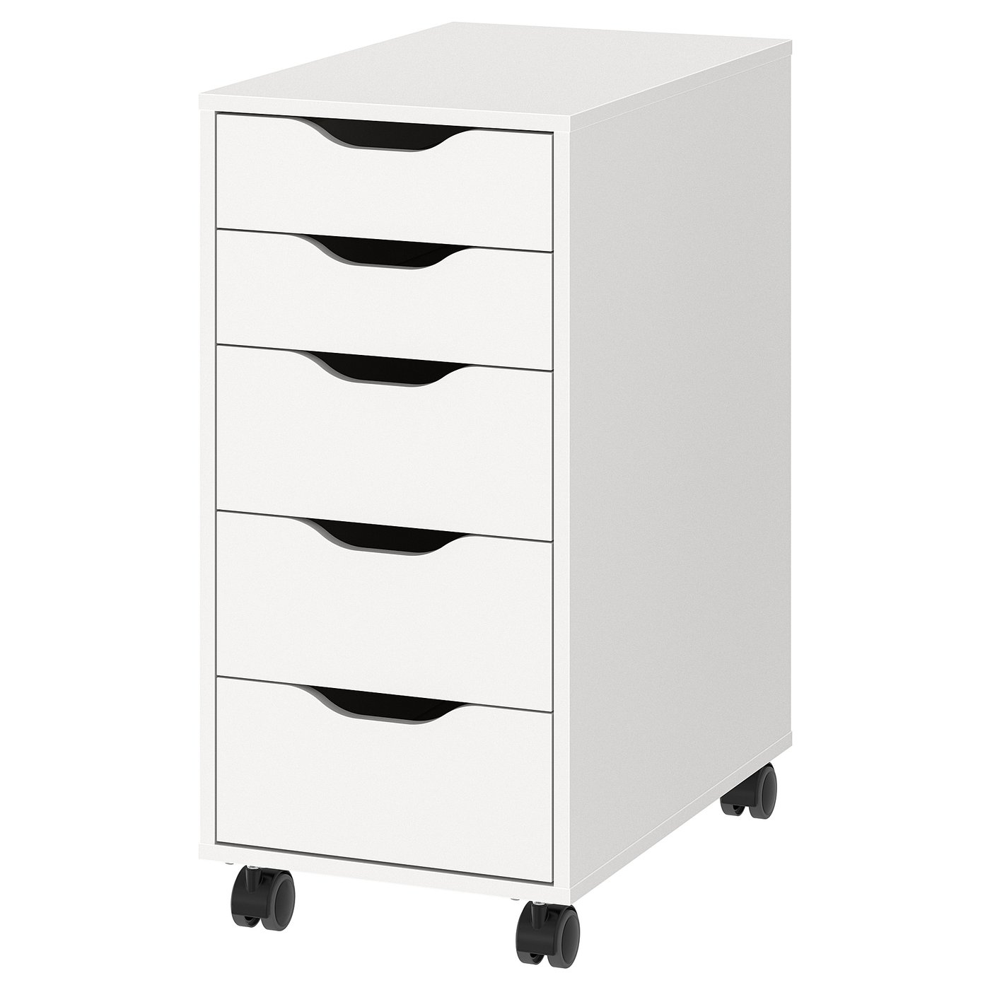 IKEA ALEX hurts på hjul, vit/svart, 36x76 cm, lådhurts på hjul