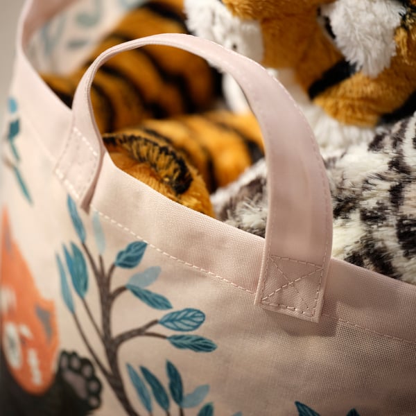 ALPTALL Förvaringspåse, rosa/röd panda-mönster, 53 l