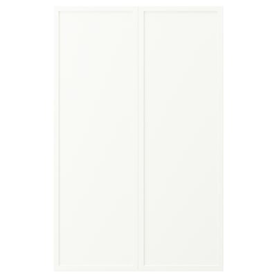 Vitt ASPUDDEN-skåp , rektangulärt, enkel design, gjort av spånskiva och fiberboard med plastkant.