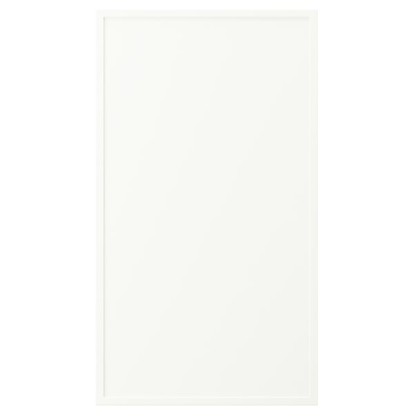 ASPUDDEN vitt skåp, rektangulärt, platt front, enkel design, tillverkad av spånskiva, fiberboard och plast.