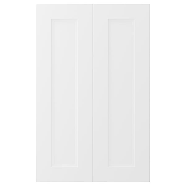 AXSTAD Dörr för bänkhörnskåp, 2 delar - matt vit 26x80 cm