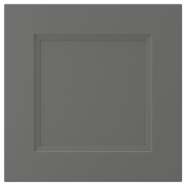 AXSTAD mörkgrå lådfront, fyrkantig med infälld panel, stilren design, matt yta, slitstarkt foliematerial.