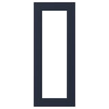 En marinblå AXSTAD glasdörr med rektangulär glaspanel, slät yta och modern design.