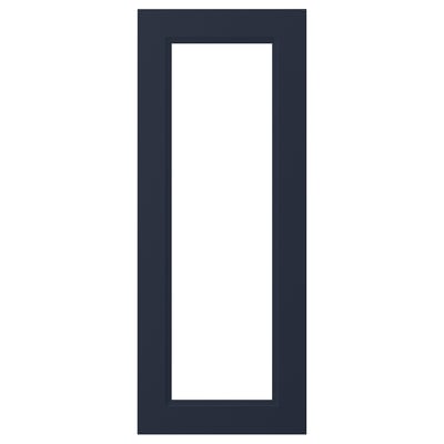En marinblå AXSTAD glasdörr med rektangulär glaspanel, slät yta och modern design.