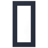 Dörren AXSTAD, mattblå med infällt glas, modern och traditionell design.