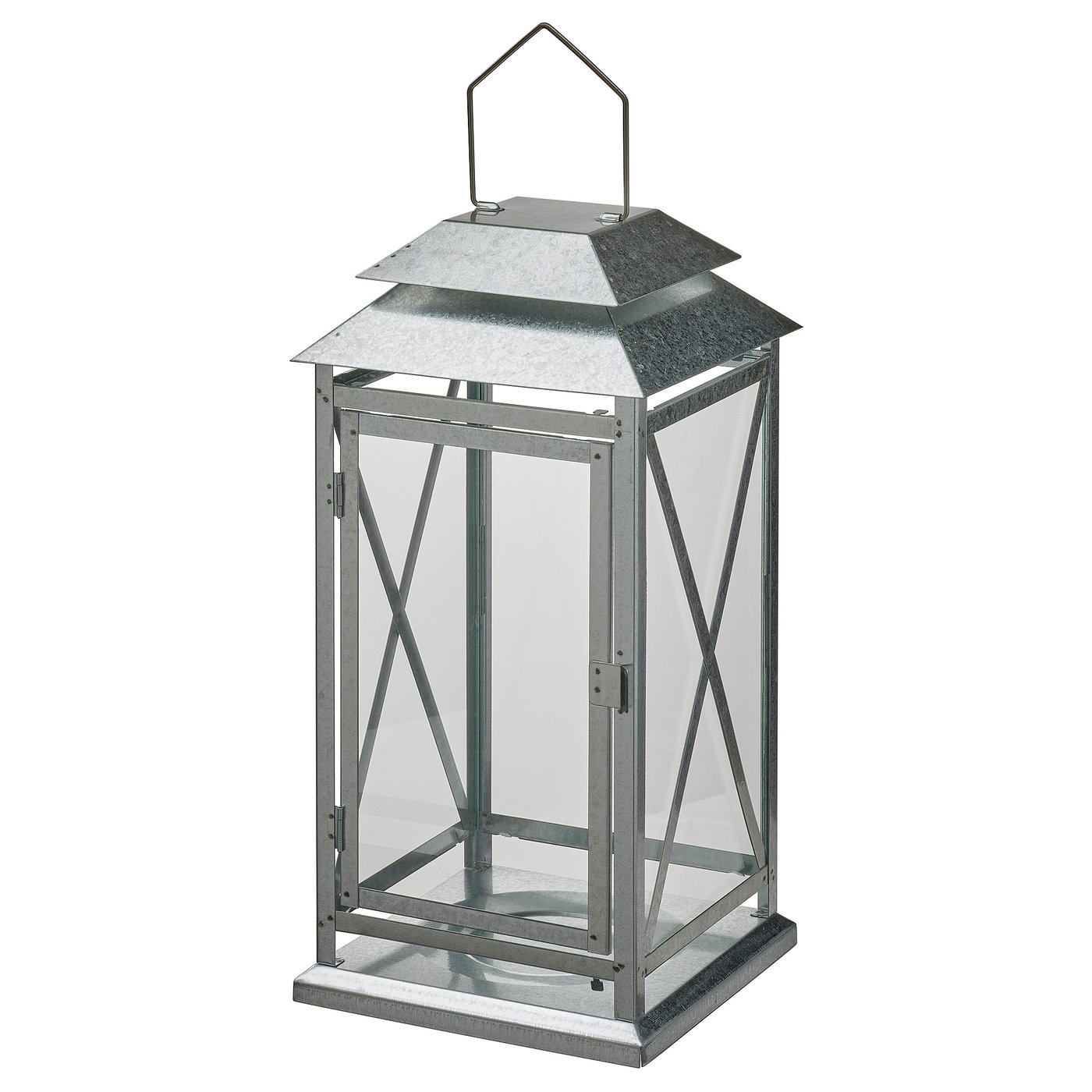IKEA BEFÄSTA lykta för blockljus, in/utomhus, förzinkad, 44 cm