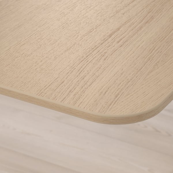 Bekant Skrivbord Sitt Sta Vitlaserad Ekfaner Vit Ikea