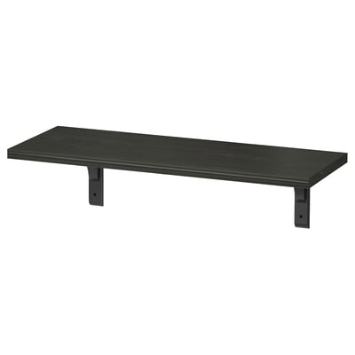 Svart BERGSHULT hylla, rektangulär, hängande konsoler, modern design.