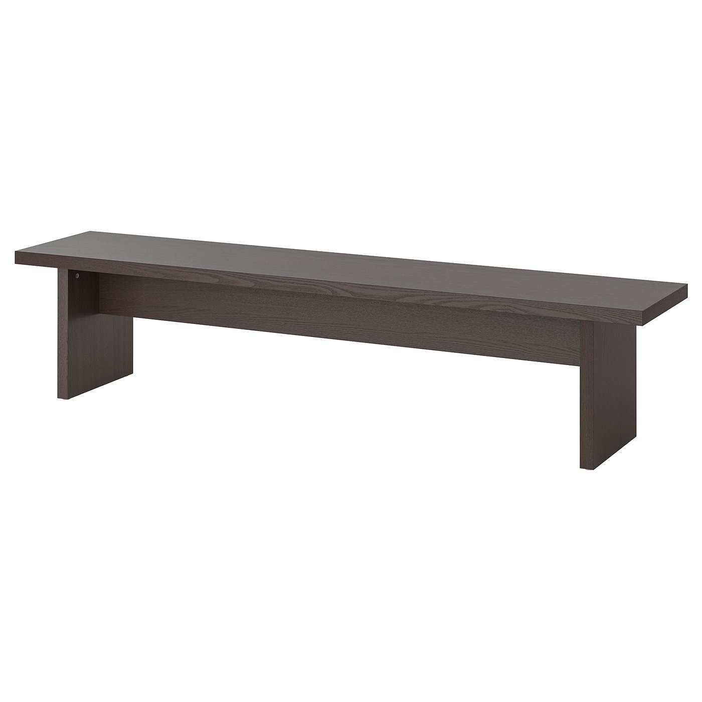 IKEA BERGSHYTTAN bänk, mörkbrun askfaner, 210x38 cm