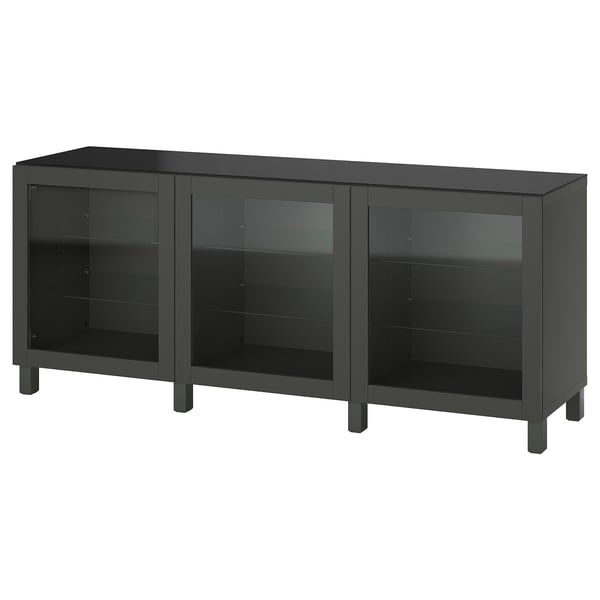 BESTÅ Förvaring med dörrar - mörkgrå/Sindvik/Stubbarp mörkgrå 180x42x74 cm