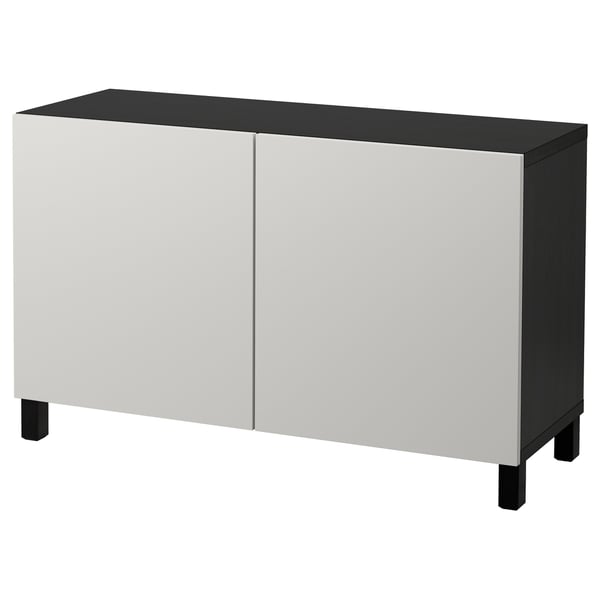 Förvaringsskåpet BESTÅ, grått, modern design, 3 dörrar, minimalistisk form, trämaterial.