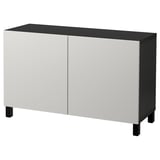 Förvaringsskåpet BESTÅ, grått, modern design, 3 dörrar, minimalistisk form, trämaterial.