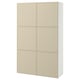 BESTÅ Förvaring med dörrar, vit/Krukmakare beige, 120x42x193 cm