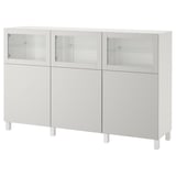 Vit förvaring BESTÅ med glasdörrar, stilren design.