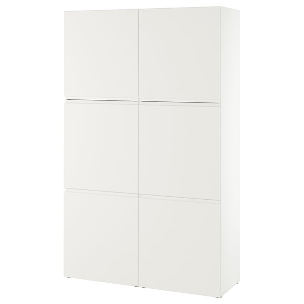 BESTÅ Förvaring med dörrar - vit/Västerviken vit 120x42x193 cm
