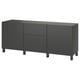 Variant: Ikea BESTÅ sideboard, mörkgrå, modern design med lådor och skåp.